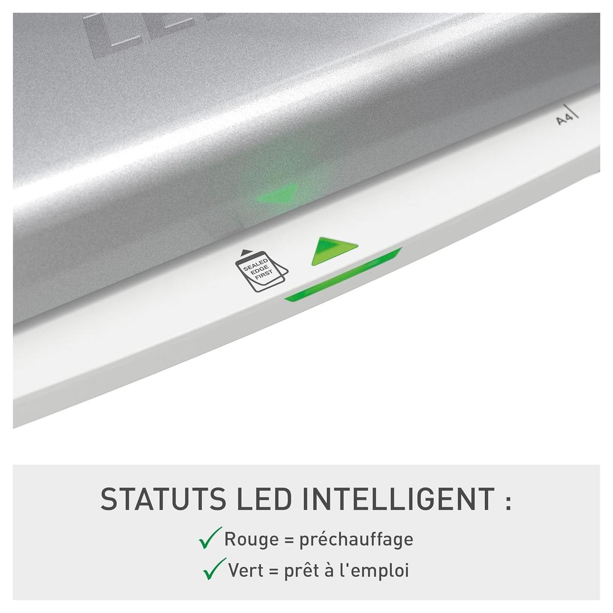 Plastifieuse à pochettes de bureau iLAM Home A3 Blanche LEITZ — Voyant lumineux