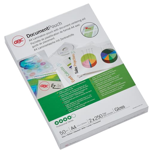 50 pochettes de plastification A4 250 microns brillantes GBC — Base