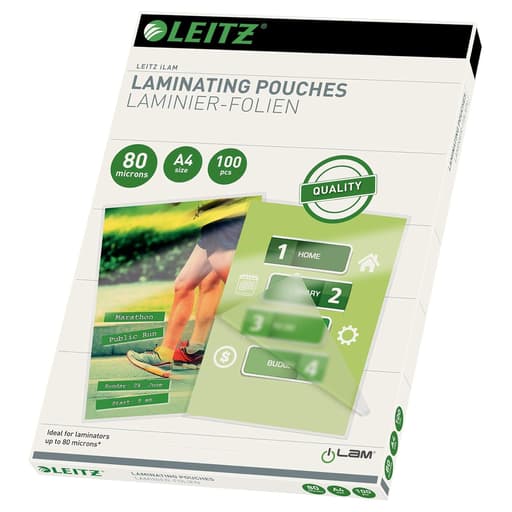 100 pochettes de plastification iLAM A4 100 microns brillantes LEITZ — Base