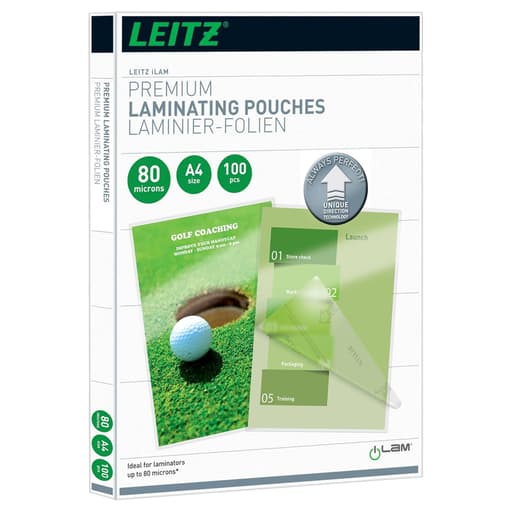 100 pochettes de plastification iLAM A4 80 microns brillantes LEITZ — Base