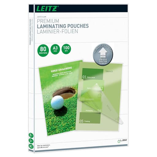 100 pochettes de plastification iLAM A3 80 microns brillantes LEITZ — Base