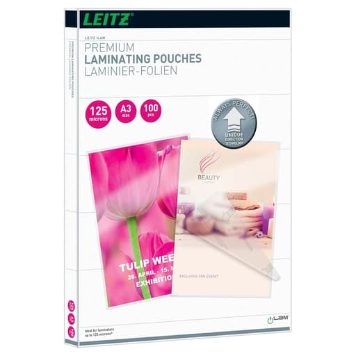 100 pochettes de plastification iLAM A3 125 microns brillantes LEITZ — Base