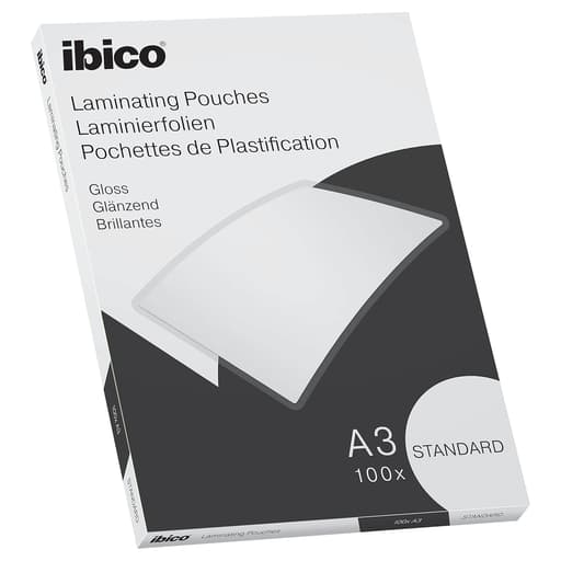 100 pochettes de plastification IBICO BASICS Standard A4 125 microns brillantes IBICO — Base